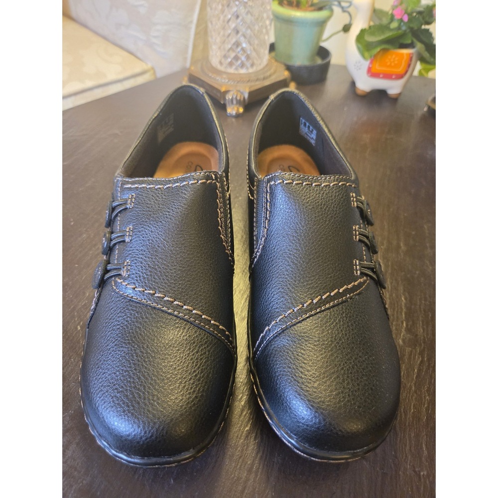 Clarks Collection Women's Ashland Effie Black Leather Loafers Size 8W NEW! $100 - Picture 15 of 15